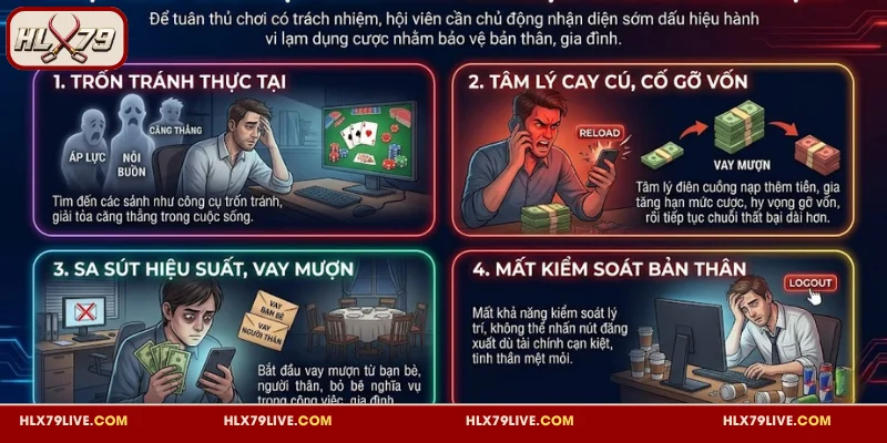 Dấu hiệu cảnh báo cá cược không lành mạnh trên nền tảng