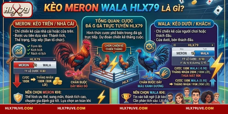 Kèo Meron Wala HLX79 là tỷ lệ đơn giản trong đá gà